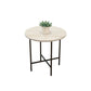 Glam Cocktail Table 4 Legs Slate Round/Oval Coffee Table Set 19.7"L x 19.7"W x 19.7"H White Gold Clearhalo 'Coffee & Accent Tables' 'Coffee Tables' 'coffee_tables' 'furn' 'furn_coffee_tables' 'Furniture' 'Living Room Furniture' 6254396