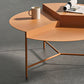 Mid-Century Iron Round Coffee Table Dia 27.6" 3 Legs 1 Single Cocktail Table