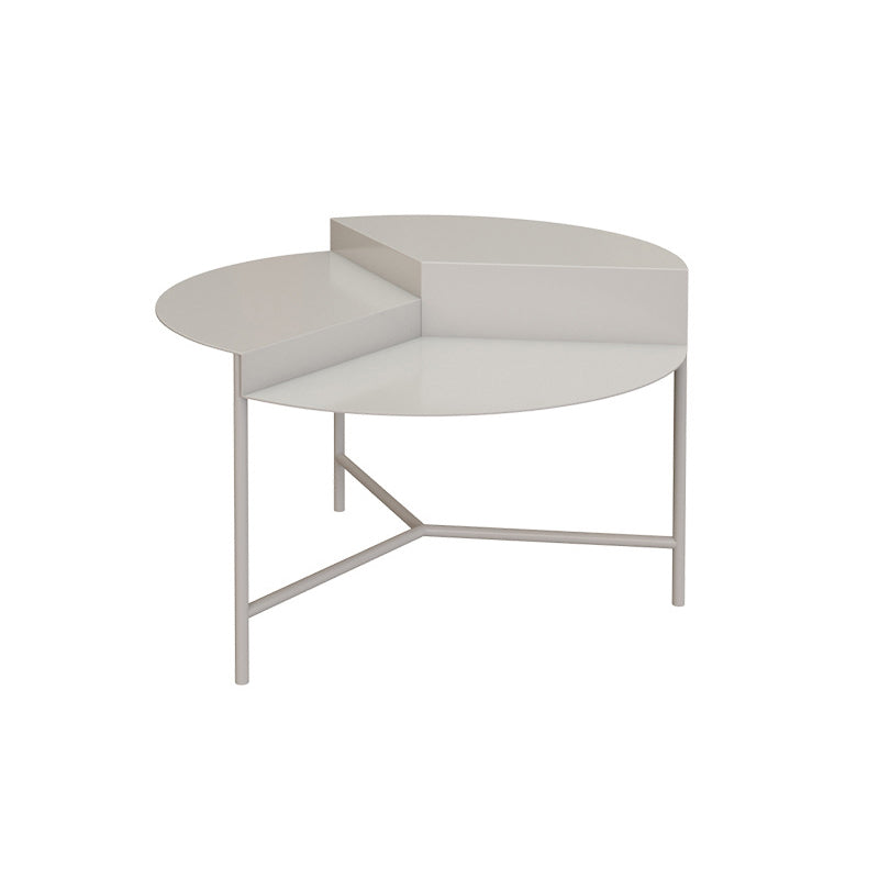 Mid-Century Iron Round Coffee Table Dia 27.6" 3 Legs 1 Single Cocktail Table