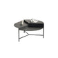 Mid-Century Iron Round Coffee Table Dia 27.6" 3 Legs 1 Single Cocktail Table