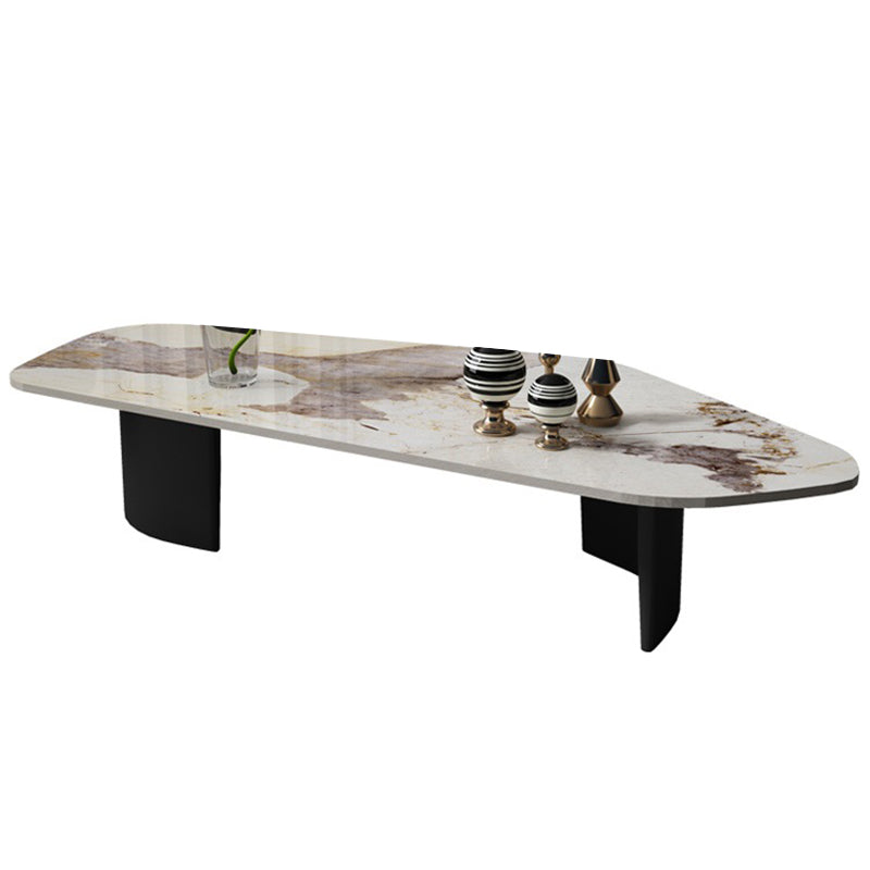 Glam Irregular Slate Top Cocktail Table Sled 15.7" H Coffee Table Clearhalo 'Coffee & Accent Tables' 'Coffee Tables' 'coffee_tables' 'furn' 'furn_coffee_tables' 'Furniture' 'Living Room Furniture' 6254418