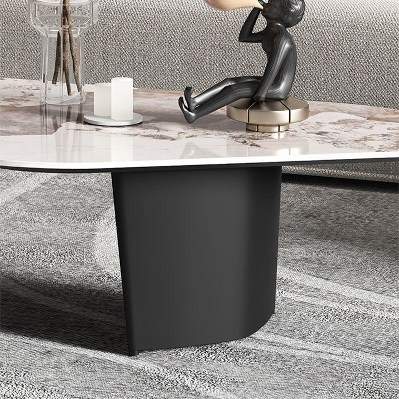 Glam Irregular Slate Top Cocktail Table Sled 15.7" H Coffee Table Clearhalo 'Coffee & Accent Tables' 'Coffee Tables' 'coffee_tables' 'furn' 'furn_coffee_tables' 'Furniture' 'Living Room Furniture' 6254420