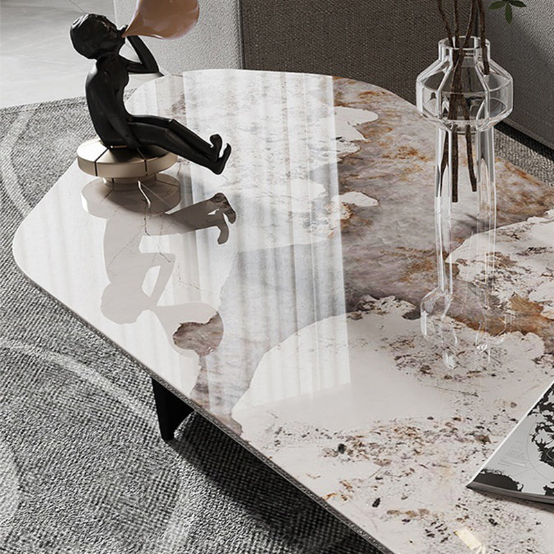 Glam Irregular Slate Top Cocktail Table Sled 15.7" H Coffee Table Clearhalo 'Coffee & Accent Tables' 'Coffee Tables' 'coffee_tables' 'furn' 'furn_coffee_tables' 'Furniture' 'Living Room Furniture' 6254422