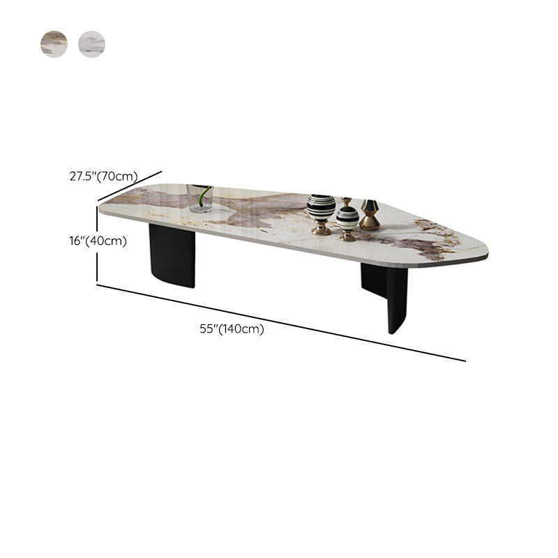Glam Irregular Slate Top Cocktail Table Sled 15.7" H Coffee Table Clearhalo 'Coffee & Accent Tables' 'Coffee Tables' 'coffee_tables' 'furn' 'furn_coffee_tables' 'Furniture' 'Living Room Furniture' 6254428