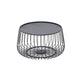 Glam Cocktail Table Abstract Faux Marble/Metal Storage Round Coffee Table