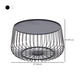 Glam Cocktail Table Abstract Faux Marble/Metal Storage Round Coffee Table