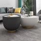 Round Slate Pedestal Coffee Table 2 Pieces Bunching Cocktail Tables Clearhalo 'Coffee & Accent Tables' 'Coffee Tables' 'coffee_tables' 'furn' 'furn_coffee_tables' 'Furniture' 'Living Room Furniture' 6254451