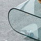 Geometric Glass Coffee Table with Casters Contemporary Shelf Included Cocktail Table Clearhalo 'Coffee & Accent Tables' 'Coffee Tables' 'coffee_tables' 'furn' 'furn_coffee_tables' 'Furniture' 'Living Room Furniture' 6254469