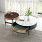 Luxurious Slate Round Top Coffee Table Set with Storage Drawer Clearhalo 'Coffee & Accent Tables' 'Coffee Tables' 'coffee_tables' 'furn' 'furn_coffee_tables' 'Furniture' 'Living Room Furniture' 6254538