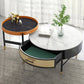 Luxurious Slate Round Top Coffee Table Set with Storage Drawer Clearhalo 'Coffee & Accent Tables' 'Coffee Tables' 'coffee_tables' 'furn' 'furn_coffee_tables' 'Furniture' 'Living Room Furniture' 6254549