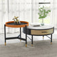 Luxurious Slate Round Top Coffee Table Set with Storage Drawer Clearhalo 'Coffee & Accent Tables' 'Coffee Tables' 'coffee_tables' 'furn' 'furn_coffee_tables' 'Furniture' 'Living Room Furniture' 6254552
