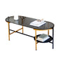 Modernism Elliptical Glass Top Coffee Cocktail Table with Shelf Clearhalo 'Coffee & Accent Tables' 'Coffee Tables' 'coffee_tables' 'furn' 'furn_coffee_tables' 'Furniture' 'Living Room Furniture' 6254591