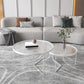 Contemporary Round Glass Top Metal Cross Legs Nesting Coffee Table 24"L x 24"W x 18"H + 18"L x 18"W x 14.5"H White Clearhalo 'Coffee & Accent Tables' 'Coffee Tables' 'coffee_tables' 'furn' 'furn_coffee_tables' 'Furniture' 'Living Room Furniture' 6254603
