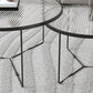 Contemporary Round Glass Top Metal Cross Legs Nesting Coffee Table Clearhalo 'Coffee & Accent Tables' 'Coffee Tables' 'coffee_tables' 'furn' 'furn_coffee_tables' 'Furniture' 'Living Room Furniture' 6254607