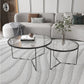 Contemporary Round Glass Top Metal Cross Legs Nesting Coffee Table Clearhalo 'Coffee & Accent Tables' 'Coffee Tables' 'coffee_tables' 'furn' 'furn_coffee_tables' 'Furniture' 'Living Room Furniture' 6254610