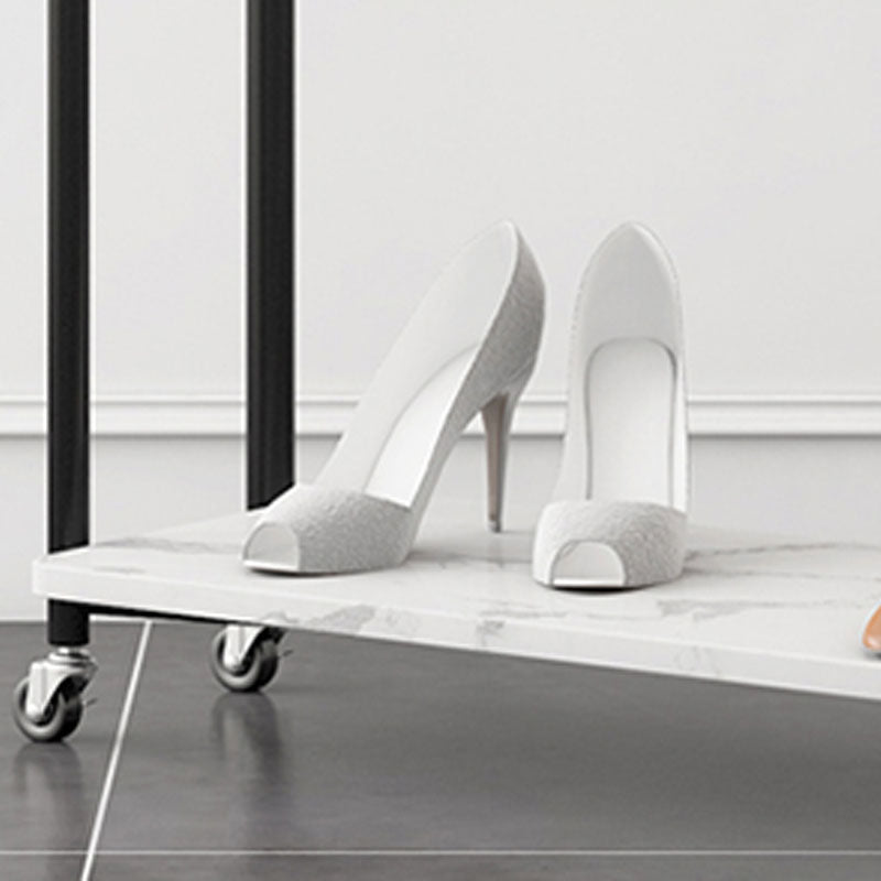 Glam Entryway Kit 2 Hanging Rails Lower Shelf and Hooks Coat Hanger Clearhalo 'Entry & Mudroom Furniture' 'furn' 'furn_hall_tree_coat_racks' 'Furniture' 'Hall Trees & Coat Racks' 'hall_tree_coat_racks' 6254870