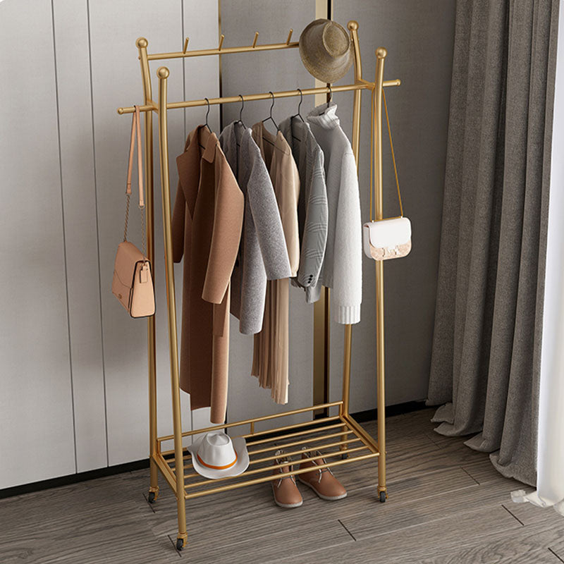 Modern Style Coat Rack Metallic Hooks Design Free Standing Coat Rack with Shelves Clearhalo 'Entry & Mudroom Furniture' 'furn' 'furn_hall_tree_coat_racks' 'Furniture' 'Hall Trees & Coat Racks' 'hall_tree_coat_racks' 6254936