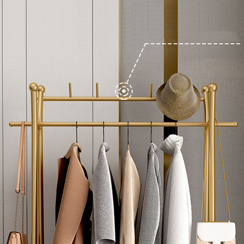 Modern Style Coat Rack Metallic Hooks Design Free Standing Coat Rack with Shelves Clearhalo 'Entry & Mudroom Furniture' 'furn' 'furn_hall_tree_coat_racks' 'Furniture' 'Hall Trees & Coat Racks' 'hall_tree_coat_racks' 6254940