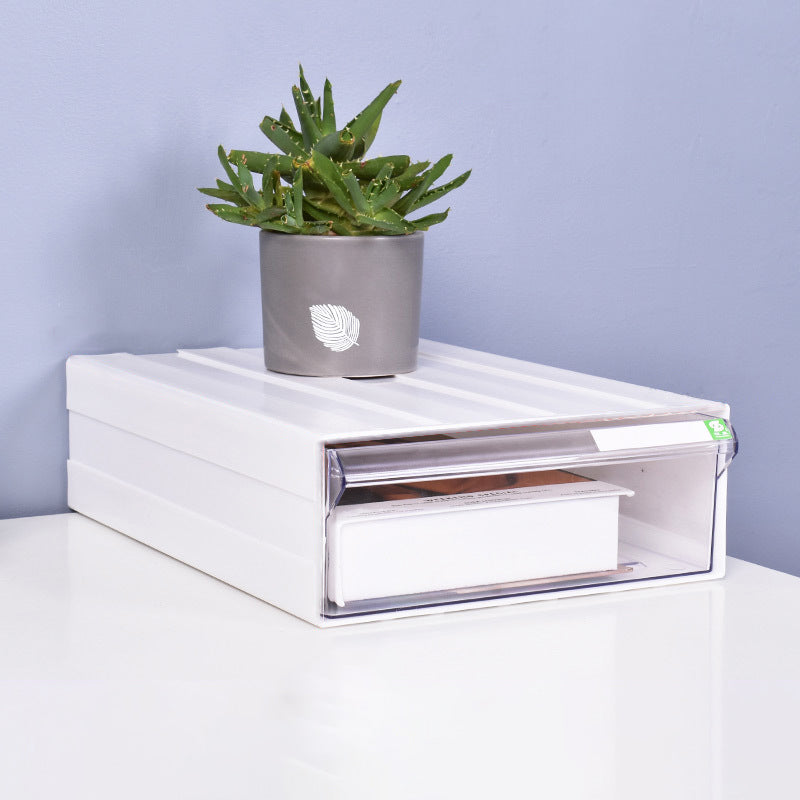 Lateral Plastic File Cabinet Home or Office Clear File Cabinet with Drawers White 1 Clearhalo 'Filing Cabinets' 'filling_cabinets' 'furn' 'furn_filling_cabinets' 'Furniture' 'Office Furniture' 6255070