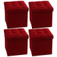Modern Solid Color Cube Scratch Resistant Square Cube for Home Decor Red 4 Piece Set Clearhalo 'furn' 'furn_ottomans_poufs' 'Furniture' 'Living Room Furniture' 'Ottomans & Poufs' 'ottomans_poufs' 6255121