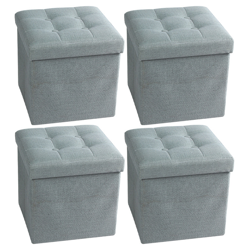 Modern Solid Color Cube Scratch Resistant Square Cube for Home Decor Light Blue 4 Piece Set Clearhalo 'furn' 'furn_ottomans_poufs' 'Furniture' 'Living Room Furniture' 'Ottomans & Poufs' 'ottomans_poufs' 6255126