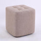 Modern Pouf Ottoman Fabric Upholstered Tufted Solid Color Square Ottoman 11"L x 11"W x 14"H Beige 1 Piece Clearhalo 'furn' 'furn_ottomans_poufs' 'Furniture' 'Living Room Furniture' 'Ottomans & Poufs' 'ottomans_poufs' 6255137