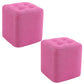 Modern Pouf Ottoman Fabric Upholstered Tufted Solid Color Square Ottoman 11"L x 11"W x 14"H Pink 2 Piece Set Clearhalo 'furn' 'furn_ottomans_poufs' 'Furniture' 'Living Room Furniture' 'Ottomans & Poufs' 'ottomans_poufs' 6255145