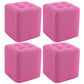 Modern Pouf Ottoman Fabric Upholstered Tufted Solid Color Square Ottoman 11"L x 11"W x 14"H Pink 4 Piece Set Clearhalo 'furn' 'furn_ottomans_poufs' 'Furniture' 'Living Room Furniture' 'Ottomans & Poufs' 'ottomans_poufs' 6255147