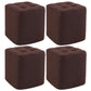Modern Pouf Ottoman Fabric Upholstered Tufted Solid Color Square Ottoman 11"L x 11"W x 14"H Brown 4 Piece Set Clearhalo 'furn' 'furn_ottomans_poufs' 'Furniture' 'Living Room Furniture' 'Ottomans & Poufs' 'ottomans_poufs' 6255160