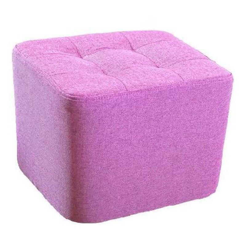 Modern Pouf Ottoman Fabric Upholstered Tufted Solid Color Square Ottoman 11"L x 11"W x 7"H Violet 1 Piece Clearhalo 'furn' 'furn_ottomans_poufs' 'Furniture' 'Living Room Furniture' 'Ottomans & Poufs' 'ottomans_poufs' 6255170