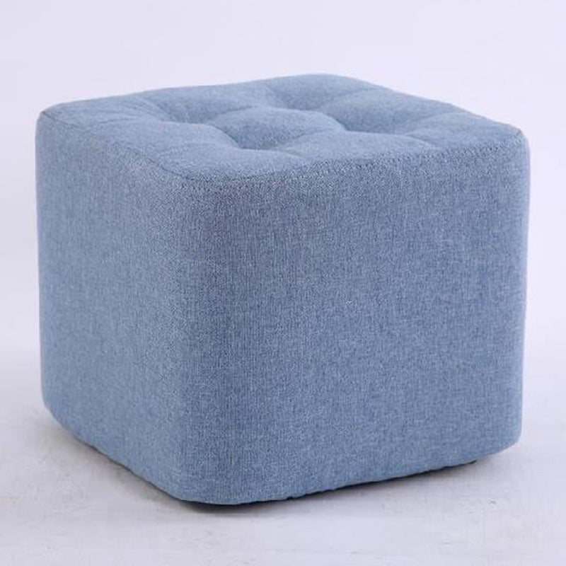 Modern Pouf Ottoman Fabric Upholstered Tufted Solid Color Square Ottoman 11"L x 11"W x 7"H Blue 1 Piece Clearhalo 'furn' 'furn_ottomans_poufs' 'Furniture' 'Living Room Furniture' 'Ottomans & Poufs' 'ottomans_poufs' 6255173