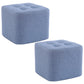 Modern Pouf Ottoman Fabric Upholstered Tufted Solid Color Square Ottoman 11"L x 11"W x 7"H Blue 2 Piece Set Clearhalo 'furn' 'furn_ottomans_poufs' 'Furniture' 'Living Room Furniture' 'Ottomans & Poufs' 'ottomans_poufs' 6255174