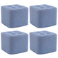 Modern Pouf Ottoman Fabric Upholstered Tufted Solid Color Square Ottoman 11"L x 11"W x 7"H Blue 4 Piece Set Clearhalo 'furn' 'furn_ottomans_poufs' 'Furniture' 'Living Room Furniture' 'Ottomans & Poufs' 'ottomans_poufs' 6255175