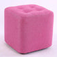 Modern Pouf Ottoman Fabric Upholstered Tufted Solid Color Square Ottoman 11"L x 11"W x 11"H Pink 1 Piece Clearhalo 'furn' 'furn_ottomans_poufs' 'Furniture' 'Living Room Furniture' 'Ottomans & Poufs' 'ottomans_poufs' 6255188