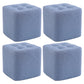 Modern Pouf Ottoman Fabric Upholstered Tufted Solid Color Square Ottoman 11"L x 11"W x 11"H Blue 4 Piece Set Clearhalo 'furn' 'furn_ottomans_poufs' 'Furniture' 'Living Room Furniture' 'Ottomans & Poufs' 'ottomans_poufs' 6255196