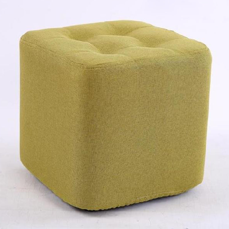 Modern Pouf Ottoman Fabric Upholstered Tufted Solid Color Square Ottoman 11"L x 11"W x 11"H Green 1 Piece Clearhalo 'furn' 'furn_ottomans_poufs' 'Furniture' 'Living Room Furniture' 'Ottomans & Poufs' 'ottomans_poufs' 6255197