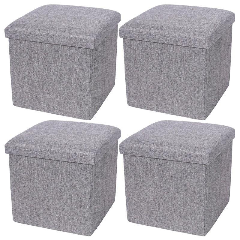 Modern Tear Resistant Cotton Cube Solid Color Square Cube for Drawing Room Grey 4 Piece Set Clearhalo 'furn' 'furn_ottomans_poufs' 'Furniture' 'Living Room Furniture' 'Ottomans & Poufs' 'ottomans_poufs' 6255217