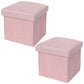 Modern Tear Resistant Cotton Cube Solid Color Square Cube for Drawing Room Pink 2 Piece Set Clearhalo 'furn' 'furn_ottomans_poufs' 'Furniture' 'Living Room Furniture' 'Ottomans & Poufs' 'ottomans_poufs' 6255220