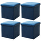 Modern Tear Resistant Cotton Cube Solid Color Square Cube for Drawing Room Dark Blue 4 Piece Set Clearhalo 'furn' 'furn_ottomans_poufs' 'Furniture' 'Living Room Furniture' 'Ottomans & Poufs' 'ottomans_poufs' 6255239