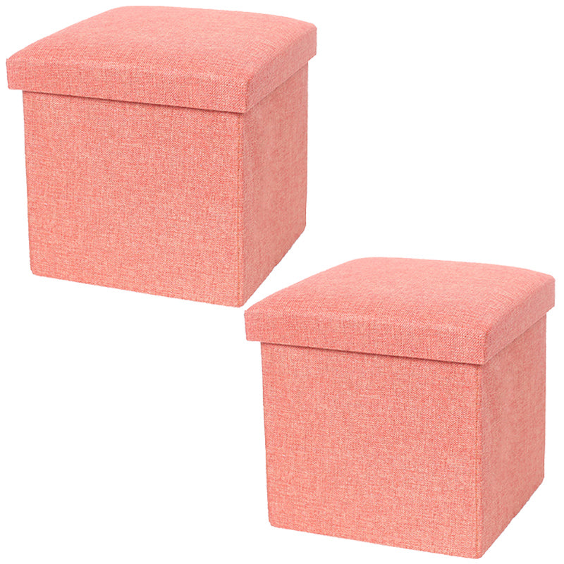 Modern Tear Resistant Cotton Cube Solid Color Square Cube for Drawing Room Orange 2 Piece Set Clearhalo 'furn' 'furn_ottomans_poufs' 'Furniture' 'Living Room Furniture' 'Ottomans & Poufs' 'ottomans_poufs' 6255241