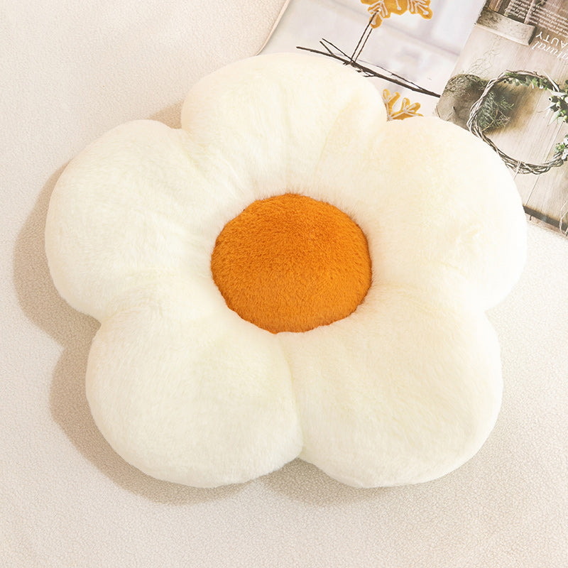 Contemporary Pouf Ottoman Velvet Upholstered Tear Resistant Flower Shape Ottoman White 1 Piece Clearhalo 'furn' 'furn_ottomans_poufs' 'Furniture' 'Living Room Furniture' 'Ottomans & Poufs' 'ottomans_poufs' 6255247