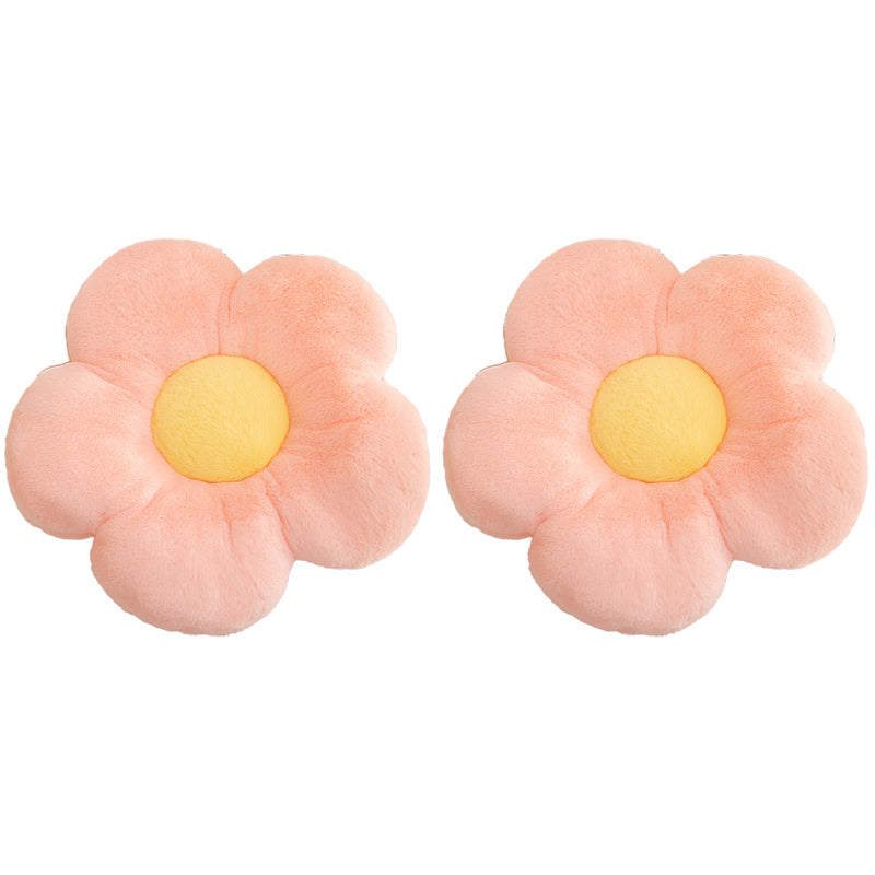 Contemporary Pouf Ottoman Velvet Upholstered Tear Resistant Flower Shape Ottoman Pink 2 Piece Set Clearhalo 'furn' 'furn_ottomans_poufs' 'Furniture' 'Living Room Furniture' 'Ottomans & Poufs' 'ottomans_poufs' 6255254