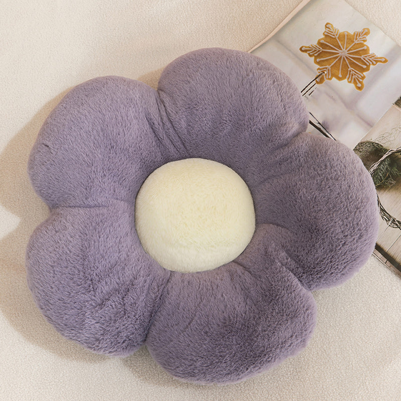 Contemporary Pouf Ottoman Velvet Upholstered Tear Resistant Flower Shape Ottoman Violet 1 Piece Clearhalo 'furn' 'furn_ottomans_poufs' 'Furniture' 'Living Room Furniture' 'Ottomans & Poufs' 'ottomans_poufs' 6255259