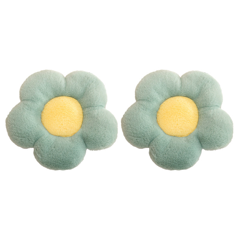 Contemporary Pouf Ottoman Velvet Upholstered Tear Resistant Flower Shape Ottoman Green 2 Piece Set Clearhalo 'furn' 'furn_ottomans_poufs' 'Furniture' 'Living Room Furniture' 'Ottomans & Poufs' 'ottomans_poufs' 6255270