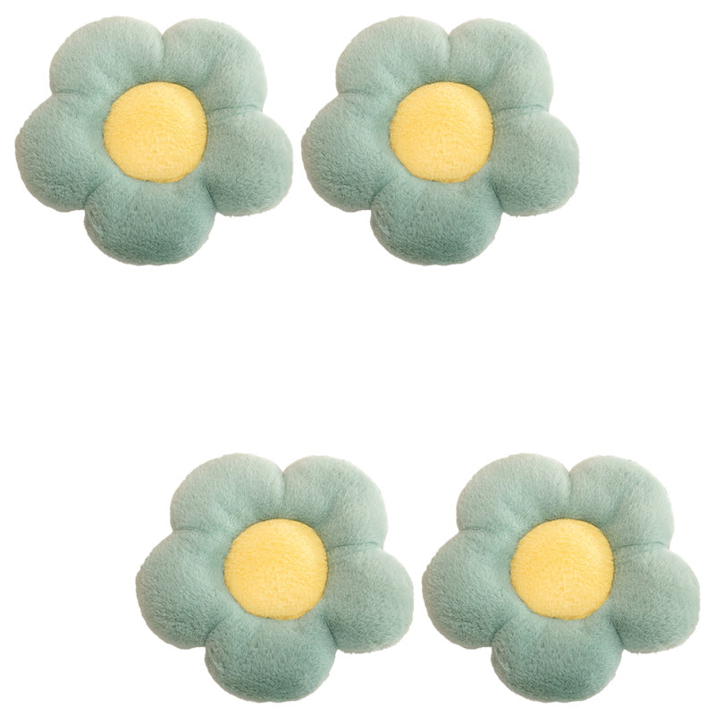 Contemporary Pouf Ottoman Velvet Upholstered Tear Resistant Flower Shape Ottoman Green 4 Piece Set Clearhalo 'furn' 'furn_ottomans_poufs' 'Furniture' 'Living Room Furniture' 'Ottomans & Poufs' 'ottomans_poufs' 6255271