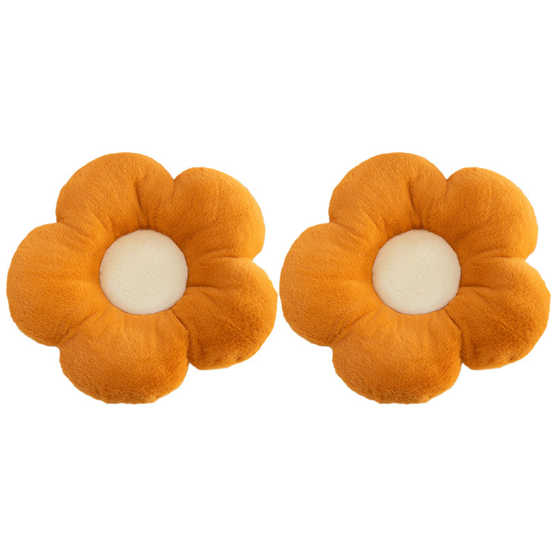 Contemporary Pouf Ottoman Velvet Upholstered Tear Resistant Flower Shape Ottoman Brown 2 Piece Set Clearhalo 'furn' 'furn_ottomans_poufs' 'Furniture' 'Living Room Furniture' 'Ottomans & Poufs' 'ottomans_poufs' 6255273