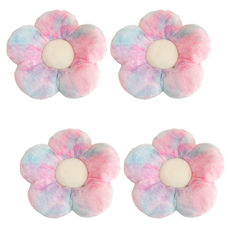 Contemporary Pouf Ottoman Velvet Upholstered Tear Resistant Flower Shape Ottoman Colorful 4 Piece Set Clearhalo 'furn' 'furn_ottomans_poufs' 'Furniture' 'Living Room Furniture' 'Ottomans & Poufs' 'ottomans_poufs' 6255277