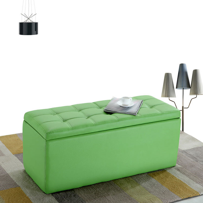 Modern Pouf Ottoman Faux Leather Upholstered Tufted Rectangle Ottoman with Storage Clearhalo 'furn' 'furn_ottomans_poufs' 'Furniture' 'Living Room Furniture' 'Ottomans & Poufs' 'ottomans_poufs' 6255325