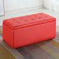 Modern Pouf Ottoman Faux Leather Upholstered Tufted Rectangle Ottoman with Storage Red 1 Piece Clearhalo 'furn' 'furn_ottomans_poufs' 'Furniture' 'Living Room Furniture' 'Ottomans & Poufs' 'ottomans_poufs' 6255334