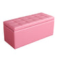 Modern Pouf Ottoman Faux Leather Upholstered Tufted Rectangle Ottoman with Storage Pink 1 Piece Clearhalo 'furn' 'furn_ottomans_poufs' 'Furniture' 'Living Room Furniture' 'Ottomans & Poufs' 'ottomans_poufs' 6255337
